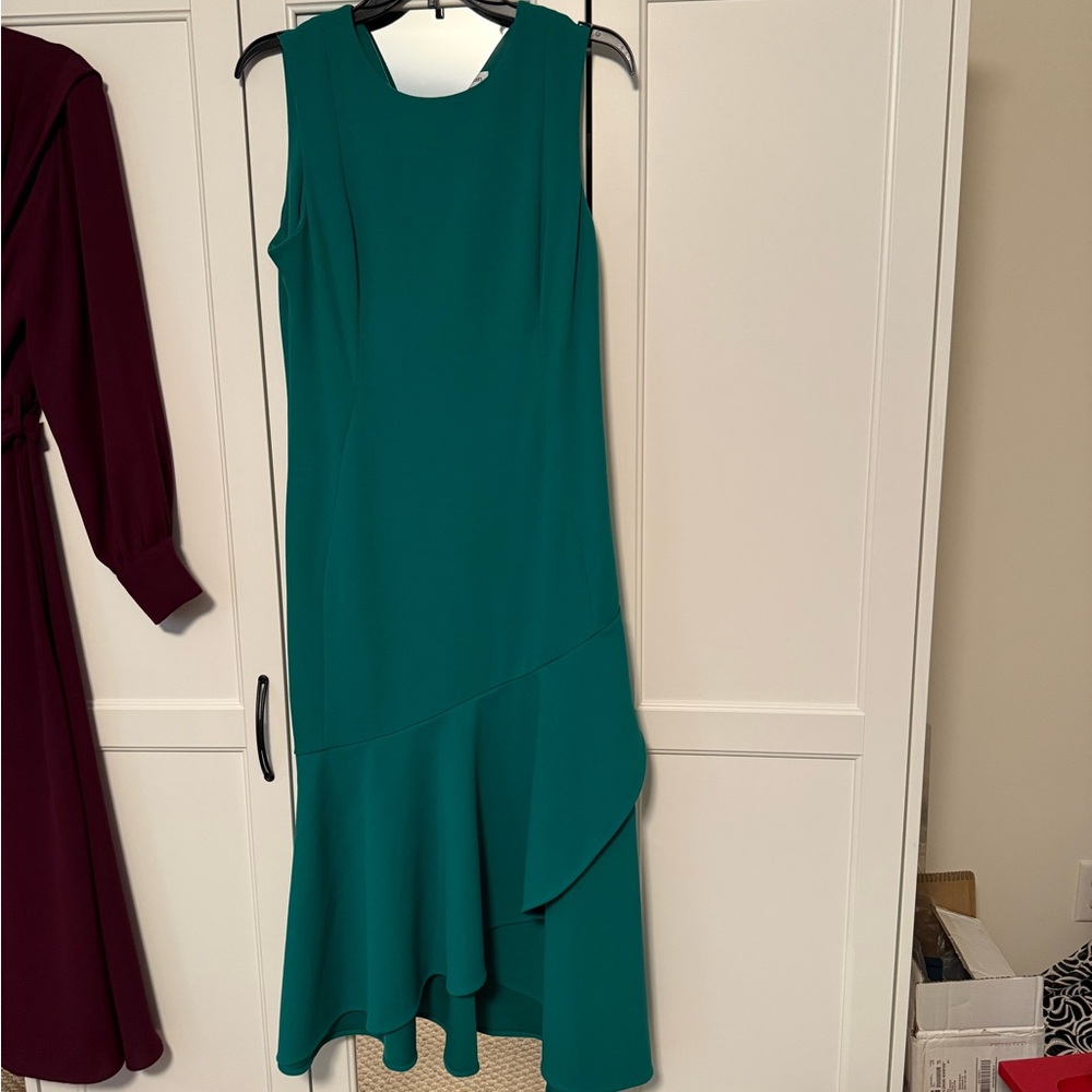 Calvin Klein Asymmetrical Green Dress Size 10